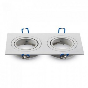 Oprawa Oczko V-TAC Aluminiowa Odlew 2xGU10 Kwadrat Biały VT-783