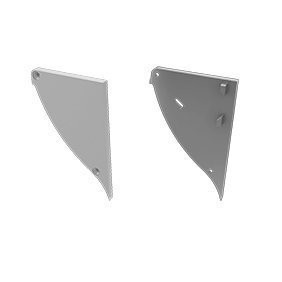 Zaślepka do profilu aluminiowego Conva - Srebrny - Prawa z otworem