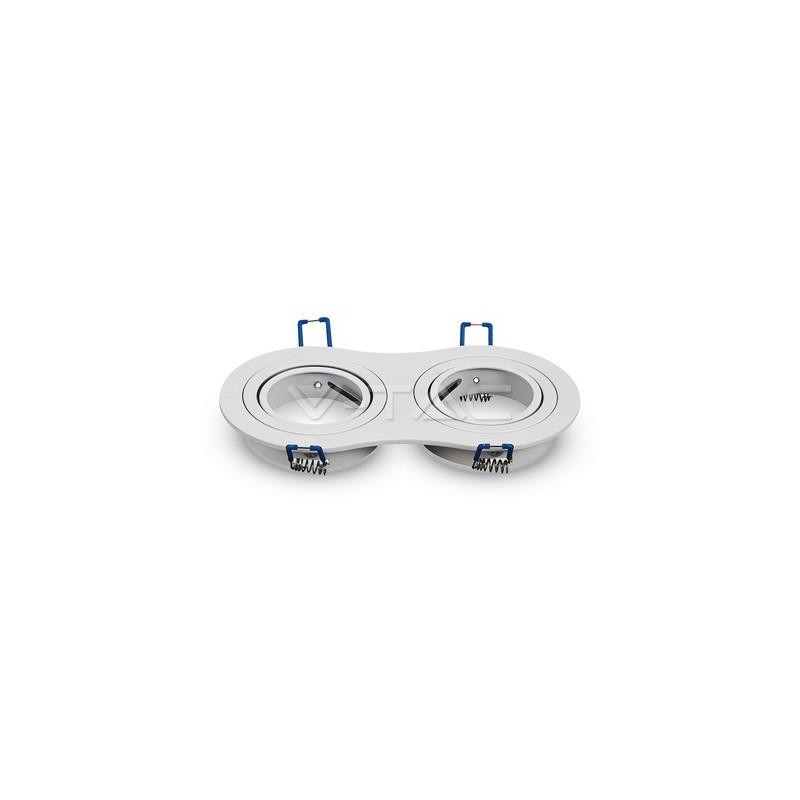 Oprawa Oczko V-TAC Aluminiowa Odlew 2xGU10 Okrągła Biała VT-783