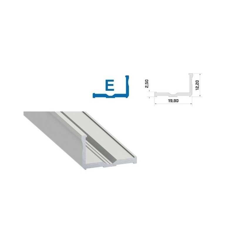 Profil aluminiowy napowierzchniowy LUMINES typ E do taśm LED - surowy - 2 metry
