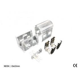 NEON LED SIDELIGHT 10x22mm | łącznik środkowy | transparent middle connector ( 1pcs )