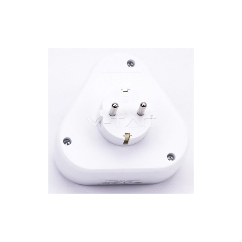 Rozgałęźnik 3x Trójkąt 10/16A 250V V-TAC Biały VT-1009