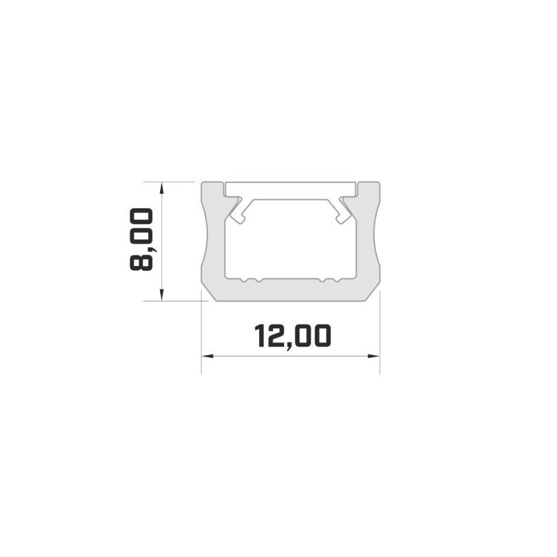 Profil aluminiowy do taśm LED - zewnętrzny typ X LUMINES - surowy - 2 metry