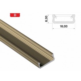 Profil aluminiowy napowierzchniowy do taśm LED LUMINES typ D - inox - 1 metr