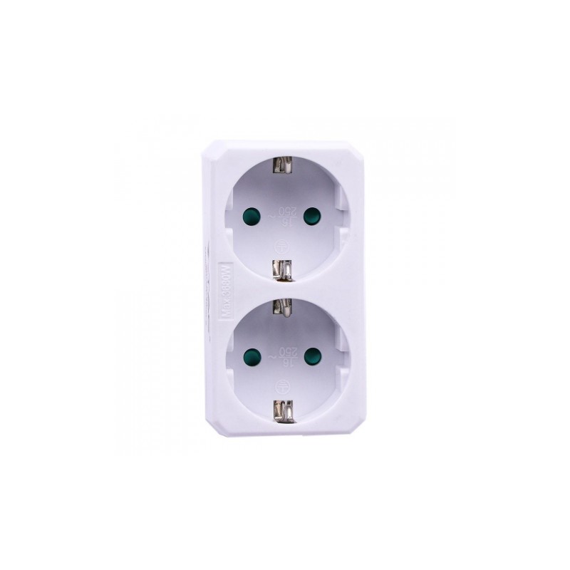 Rozgałęźnik 2x 10/16A 250V V-TAC Biały VT-1006