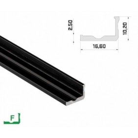 Profil aluminiowy napowierzchniowy LUMINES typ F do taśm LED - czarny - 1 metr