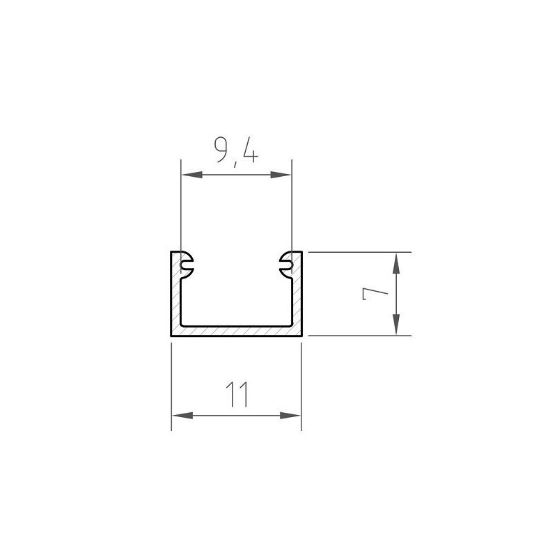 Profil nawierzchniowy LED P4-2 srebrny - 1m