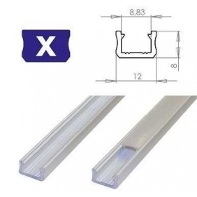 Profil aluminiowy do taśm LED - zewnętrzny typ X LUMINES - biały - 1 metr