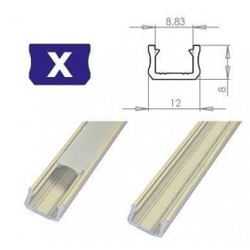 Profil aluminiowy do taśm LED - zewnętrzny typ X LUMINES - srebrny - 1 metr