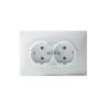 Gniazdko podwójne 2x2P+Z SCHUKO 16A-250V - białe