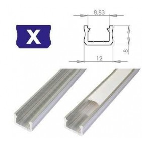 Profil Aluminiowy Do Taśm Led  - Zewnętrzny Typ X Lumines - Surowy - 1 Metr
