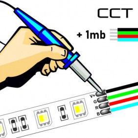 Usługa dolutowywania taśmy LED CCT z przewodem 1m
