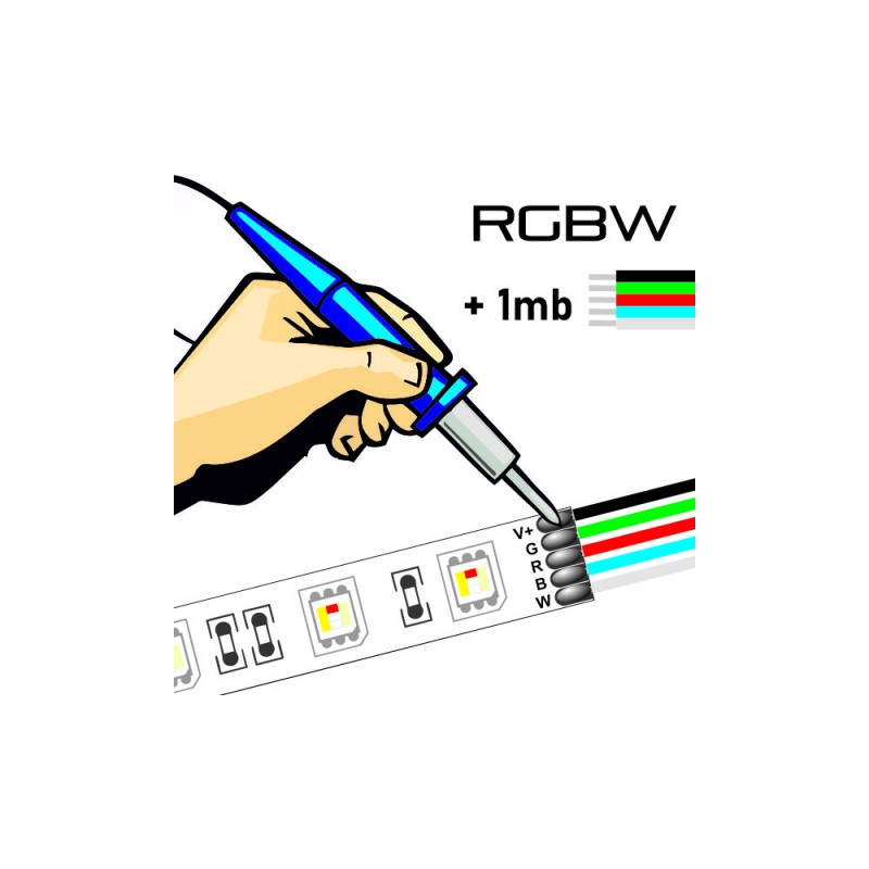 Usługa dolutowywania taśmy LED RGBW z przewodem 1m