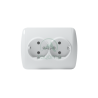 Gniazdko podwójne 2x2P+Z SCHUKO 16A-250V - białe