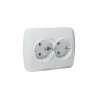 Gniazdko podwójne 2x2P+Z SCHUKO 16A-250V - białe
