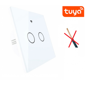 Włącznik światła WiFi Tuya Smart bez żyły N - podwójny