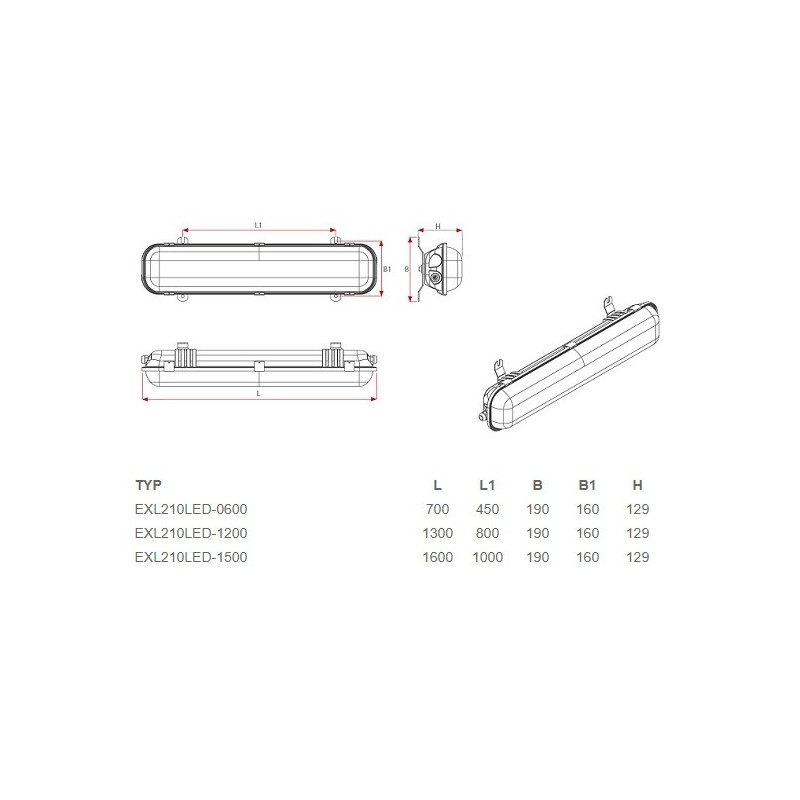 Oprawa przeciwwybuchowa EXL210LED 16,2W IP66 ok. 70cm