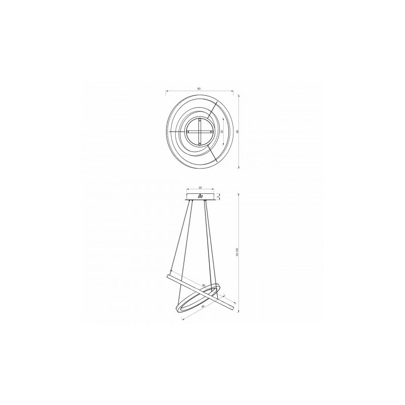 Lampa wisząca GALAXIA GOLD 46W LED