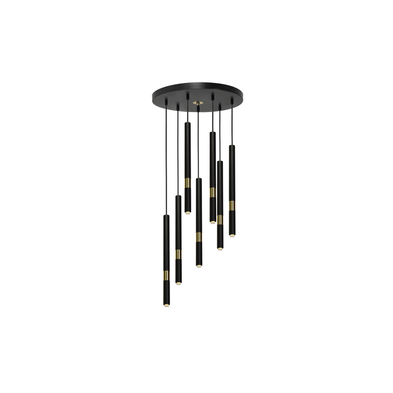 Lampa wisząca MONZA BLACK / GOLD 7xG9 8W