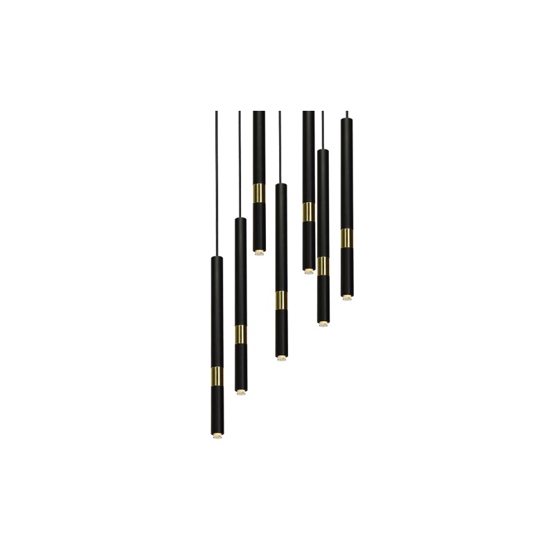 Lampa wisząca MONZA BLACK / GOLD 7xG9 8W