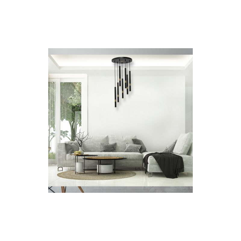Lampa wisząca MONZA BLACK / GOLD 7xG9 8W