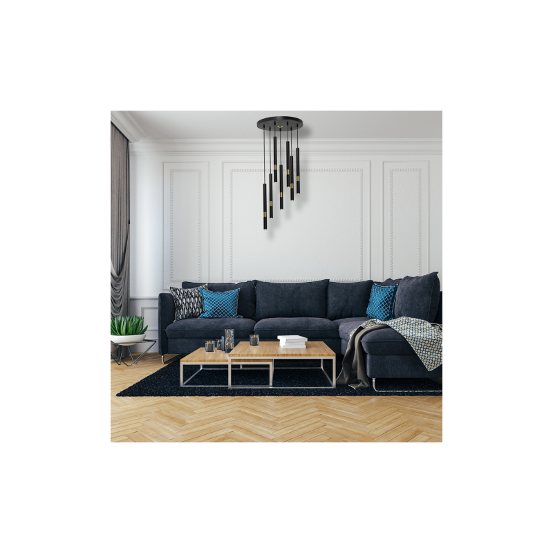 Lampa wisząca MONZA BLACK / GOLD 7xG9 8W