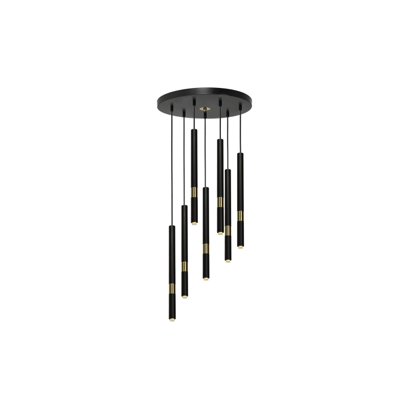 Lampa wisząca MONZA BLACK / GOLD 7xG9 8W