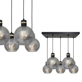 Lampa wisząca OMEGA BLACK / GOLD 5xE27  Prostokąt