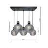 Lampa wisząca OMEGA BLACK / GOLD 5xE27  Prostokąt