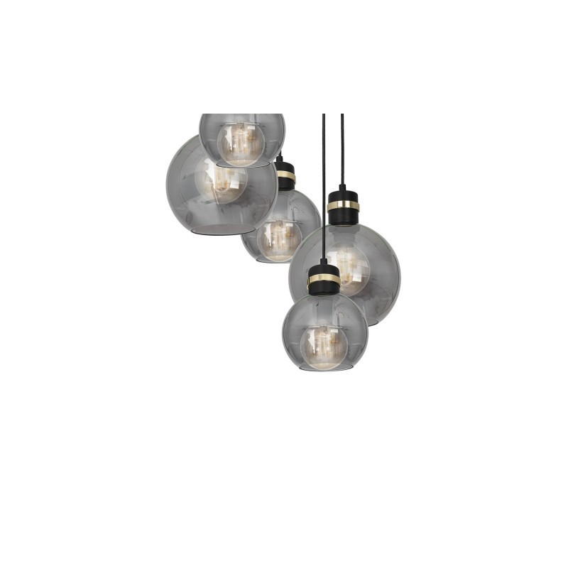 Lampa wisząca OMEGA BLACK / GOLD 5xE27  Koło