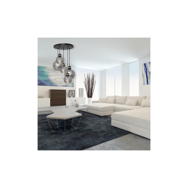 Lampa wisząca OMEGA BLACK / GOLD 5xE27  Koło