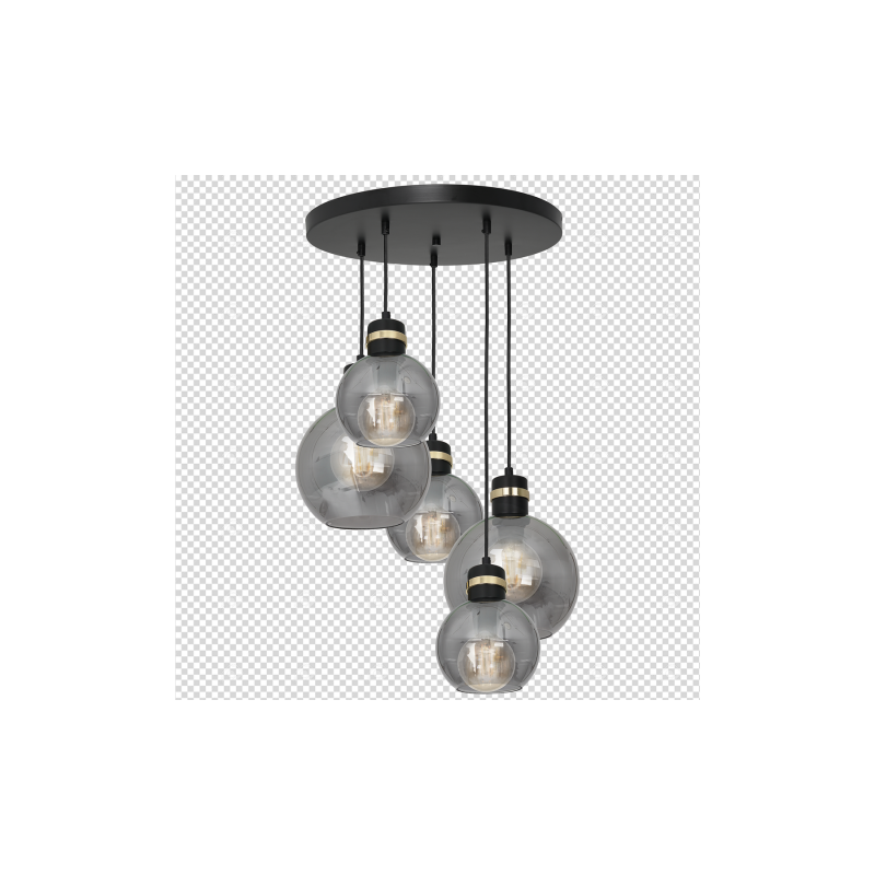 Lampa wisząca OMEGA BLACK / GOLD 5xE27  Koło