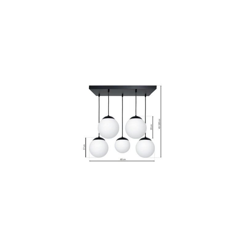 Lampa wisząca LIMA BLACK 5xE14