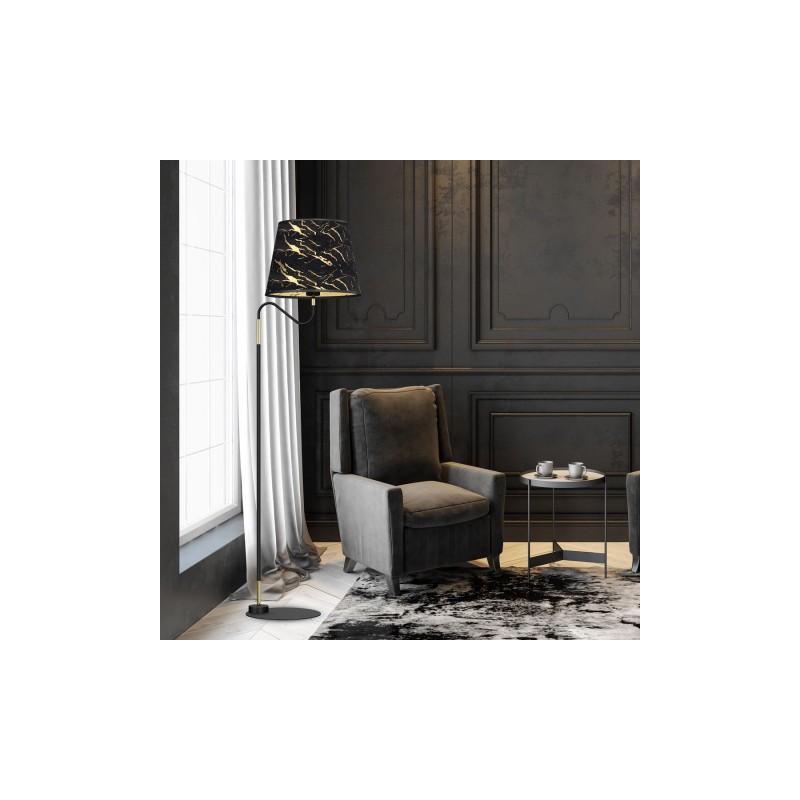 Lampa stojąca HERMES Black/Gold 1xE27