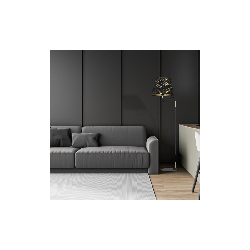 Lampa stojąca HERMES Black/Gold 1xE27