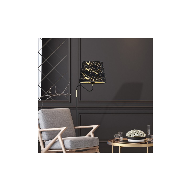 Lampa stojąca HERMES Black/Gold 1xE27