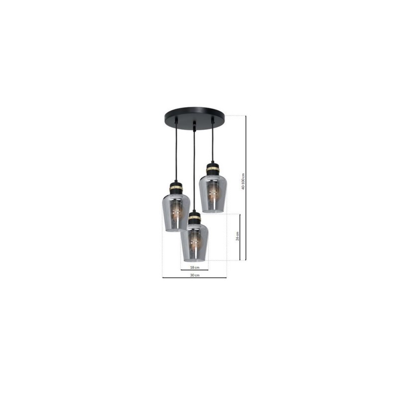 Lampa wisząca RICHMOND BLACK / GOLD 3xE27  Koło