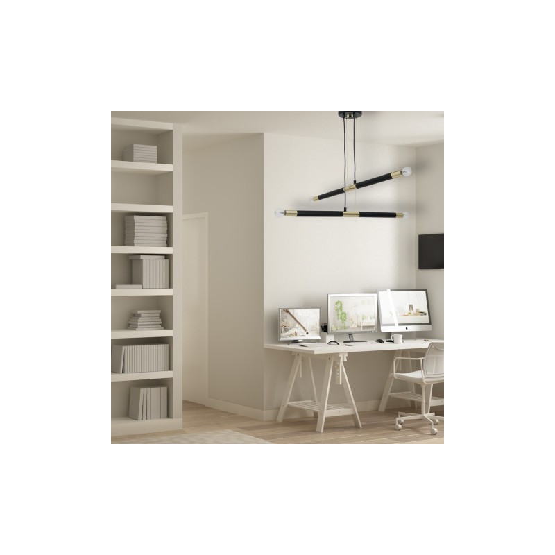Lampa wisząca BASTONE BLACK / GOLD 4xE14