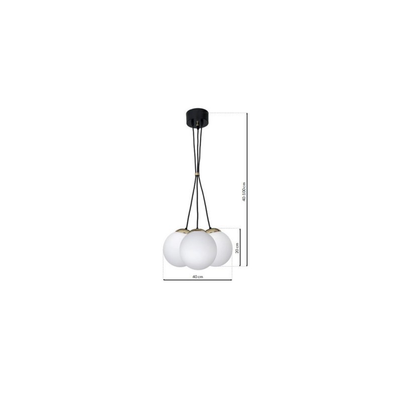 Lampa wisząca SPARTA BLACK / GOLD 3xE14