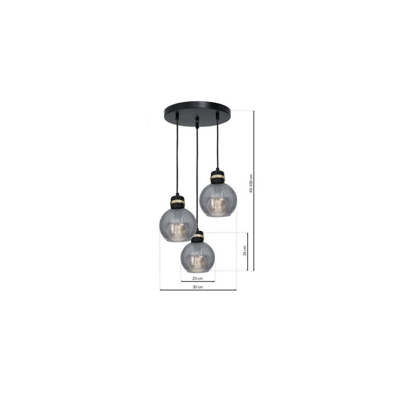 Lampa wisząca OMEGA BLACK / GOLD 3xE27