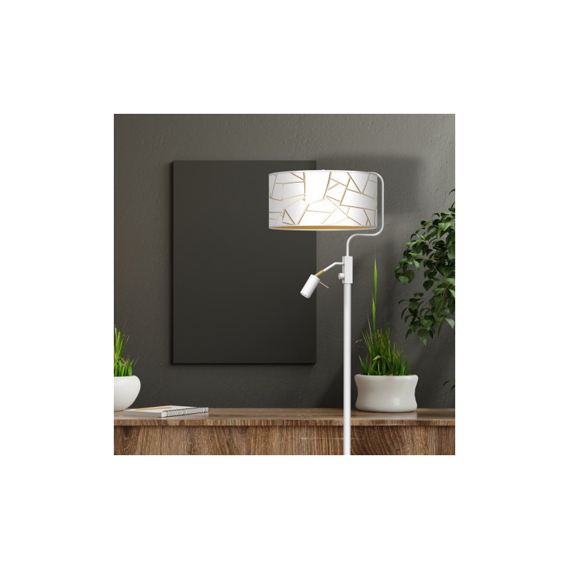 Lampa podłogowa ZIGGY WHITE White/Gold 1xE27 +        1x mini GU10