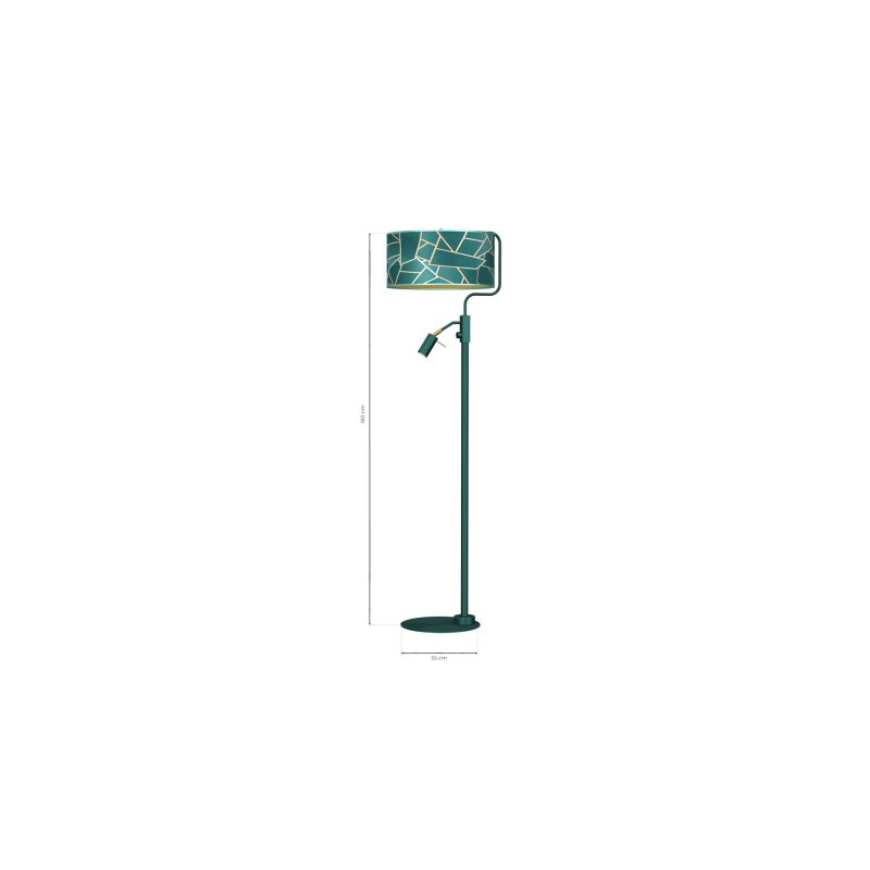 Lampa podłogowa ZIGGY GREEN Gold/Bottle 1xE27 +        1x mini GU10