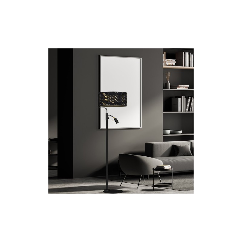 Lampa stojąca SENSO Black/Gold 1xE27 + 1x mini GU10