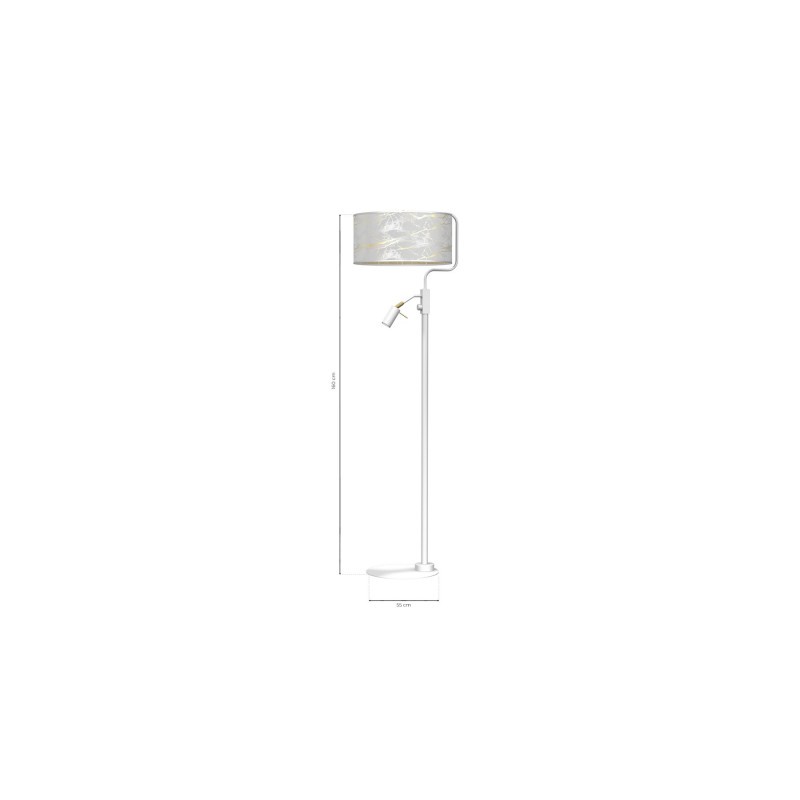 Lampa podłogowa SENSO White/Gold 1xE27 + 1x mini GU10