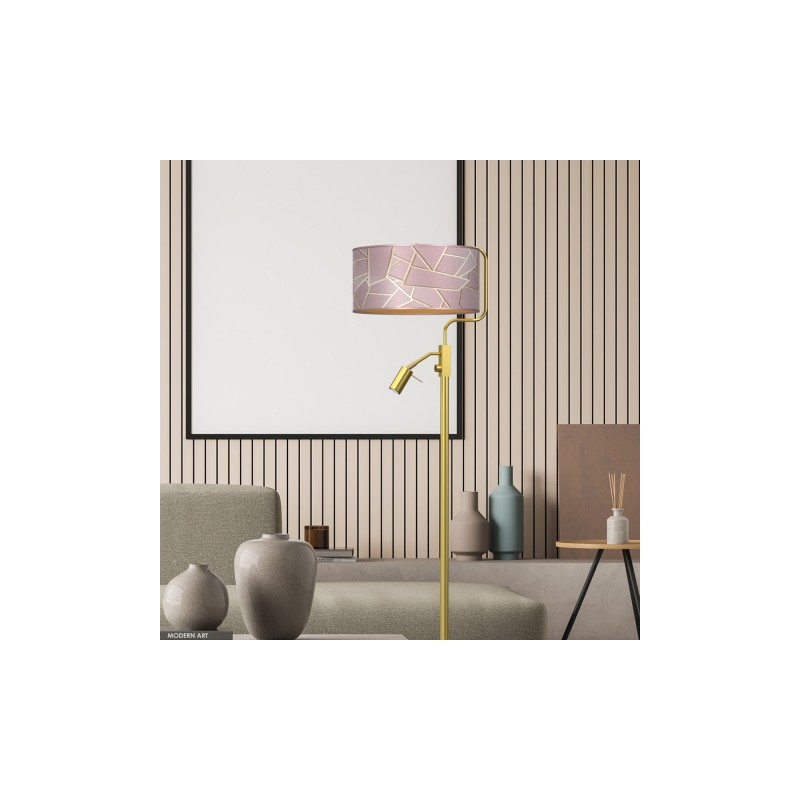 Lampka podłogowa ZIGGY PINK Gold/Pink 1xE27 + 1x mini GU10