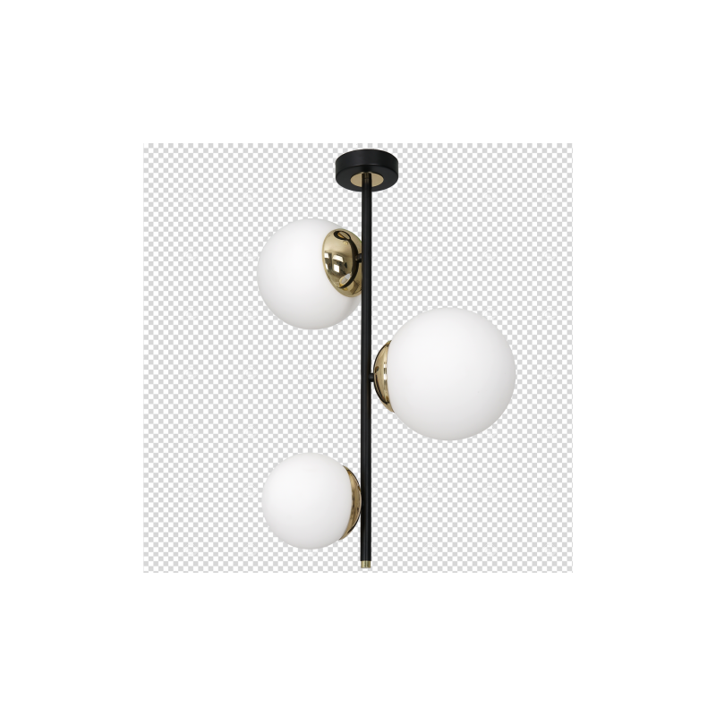 Lampa sufitowa SPARTA BLACK / GOLD 3xE14