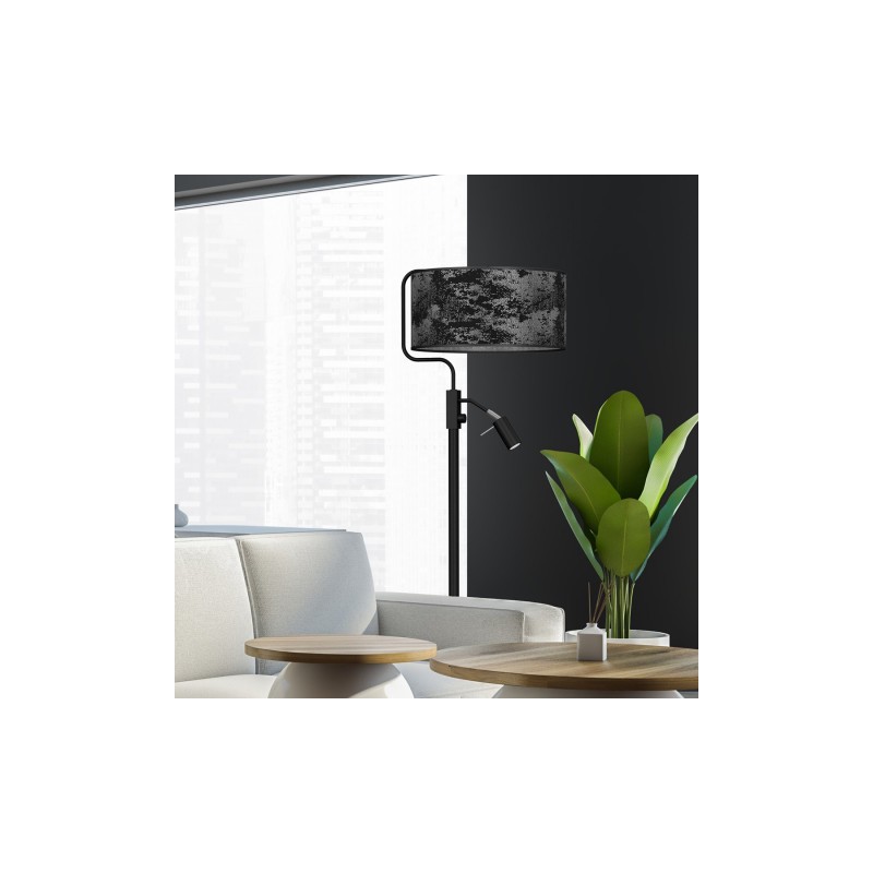 Lampa Podłogowa SATINO SILVER 1xE27 + 1X mini GU10