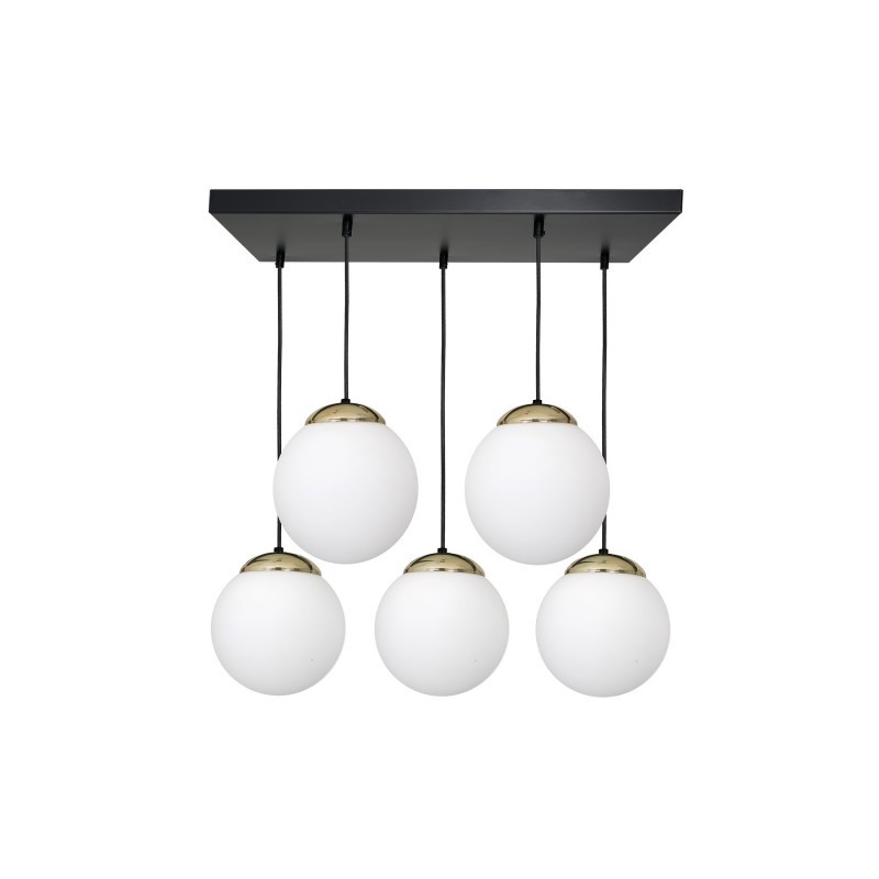 Lampa wisząca SPARTA BLACK / GOLD 5xE14