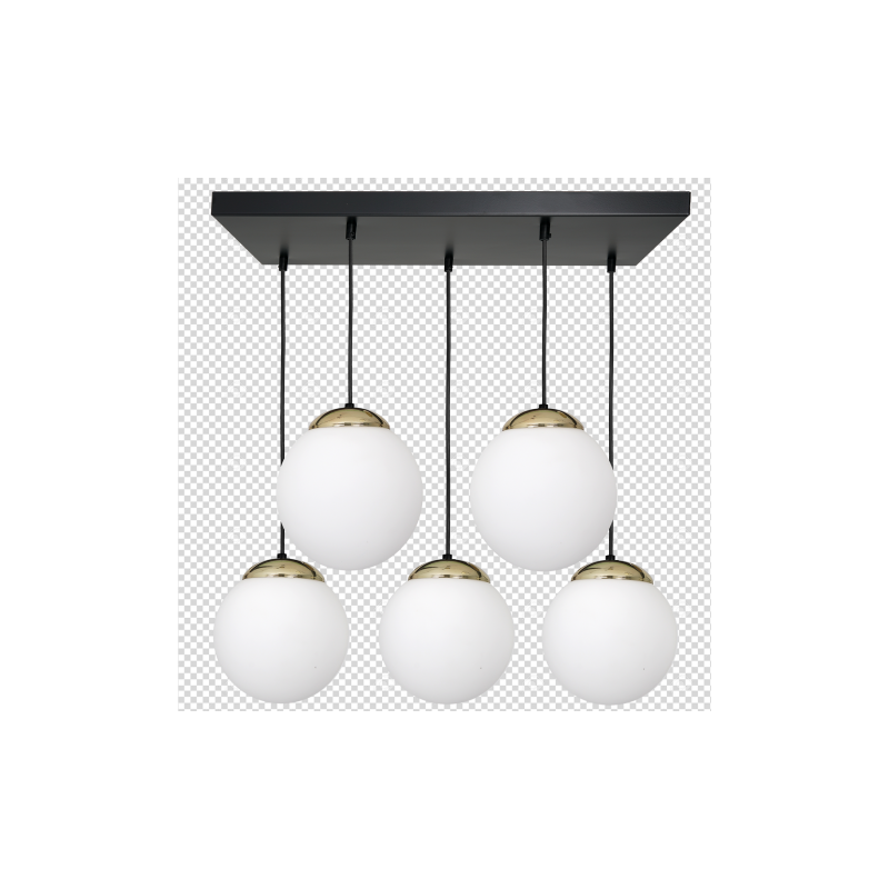Lampa wisząca SPARTA BLACK / GOLD 5xE14