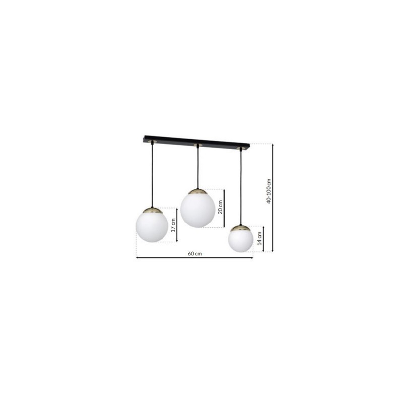 Lampa wisząca SPARTA BLACK / GOLD 3xE14